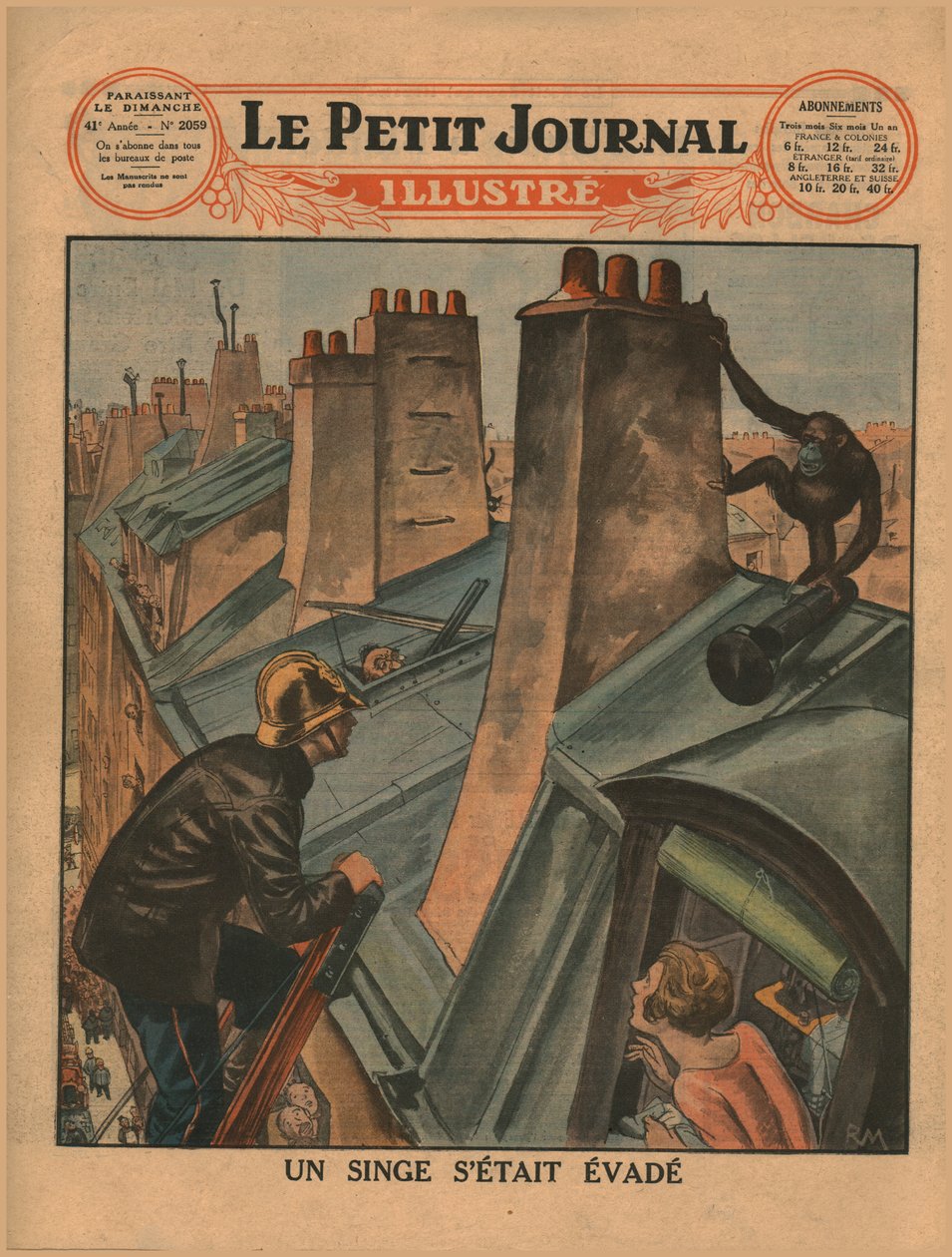 Zbiegły szympans, 1930. autorstwa Unbekannt