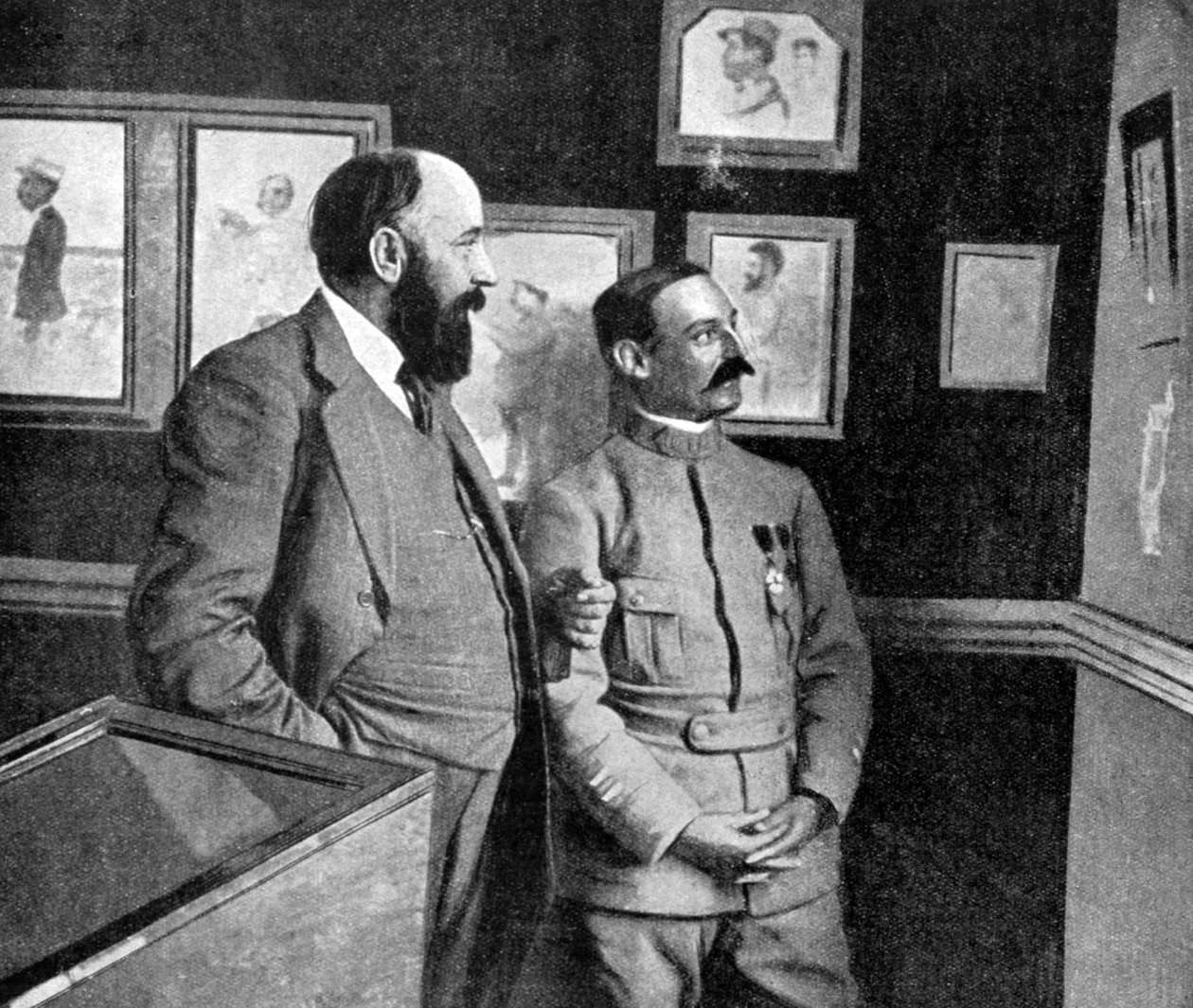 Wystawa dzieł sztuki żołnierzy francuskich walczących w Szampanii we Francji, wojna światowa, 1915 r. autorstwa Unbekannt