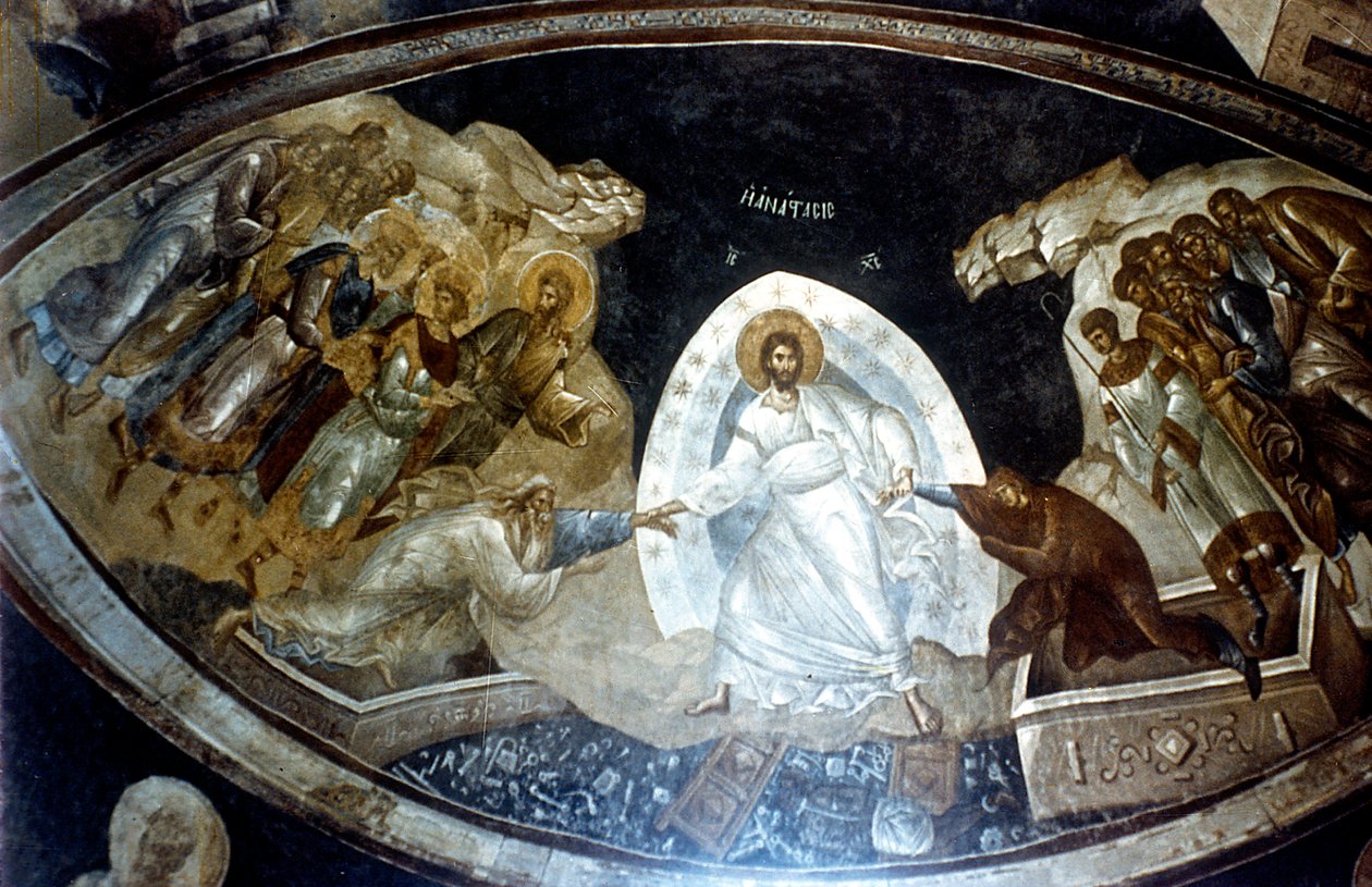 Anastasis, fresk w parekklesionie kościoła Chrystusa w Chorze, c1310-c1320 autorstwa Unbekannt