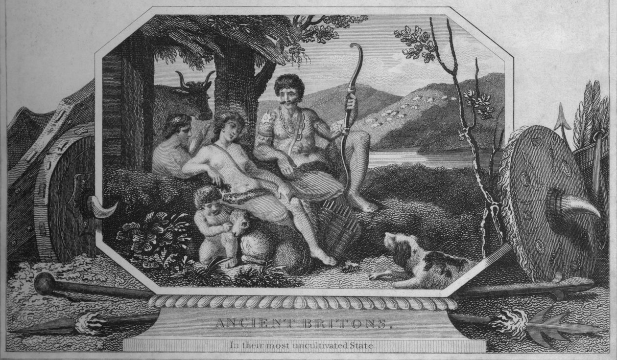 Starożytni Brytyjczycy, w swoim najbardziej nieuprawianym stanie, 1838 autorstwa Unbekannt