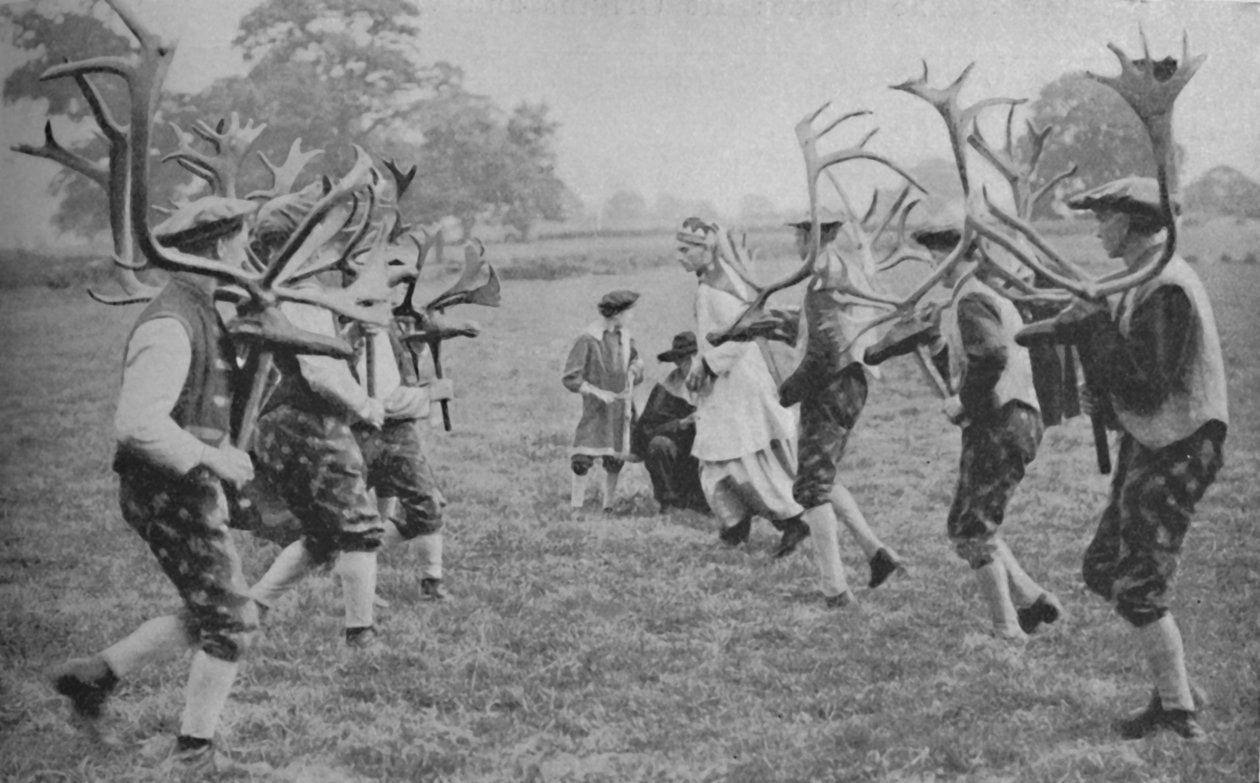 Starożytne formy tańca nadal utrzymywane w Anglii - Taniec waltorni, ok. 1935 autorstwa Unbekannt
