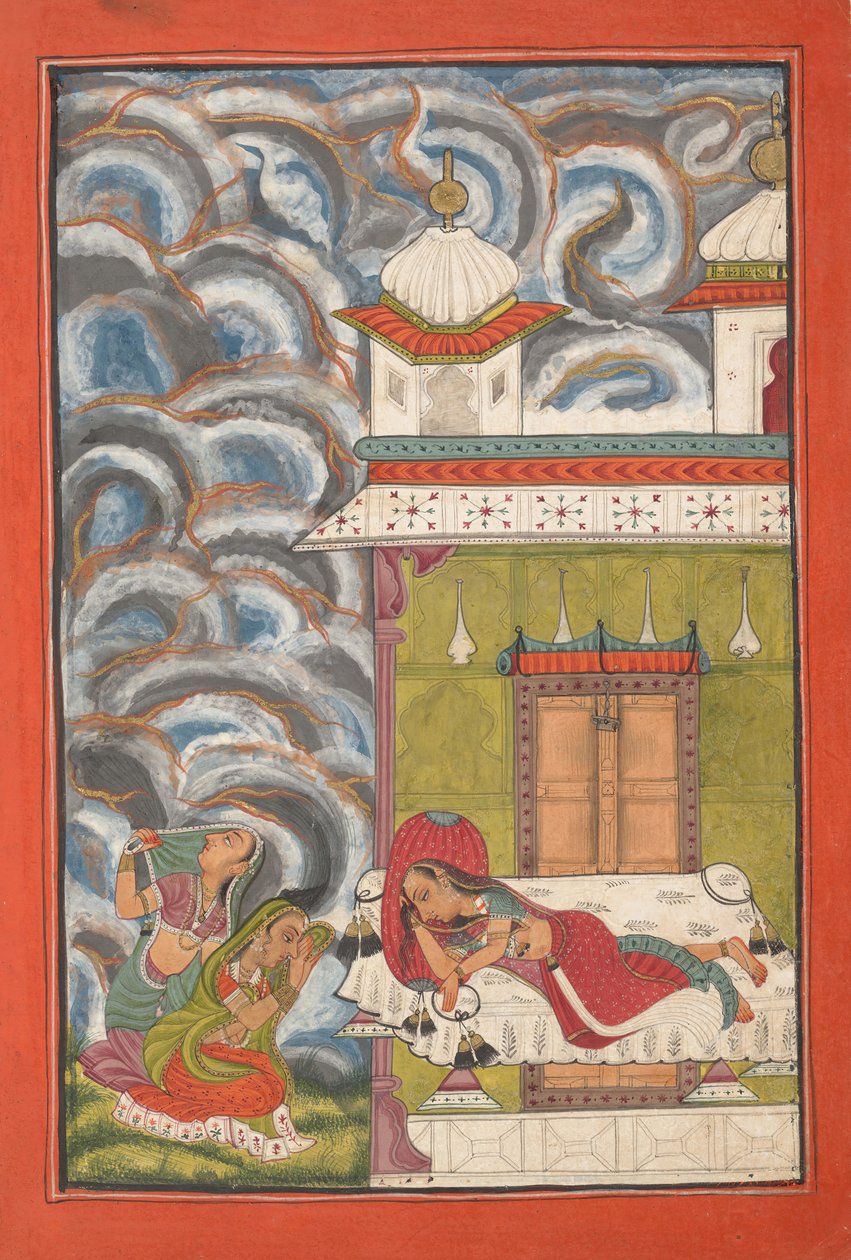 Andhrayaki Ragini: Folio z serii ragamala Girlanda trybów muzycznych, ca. 1710. autorstwa Unbekannt
