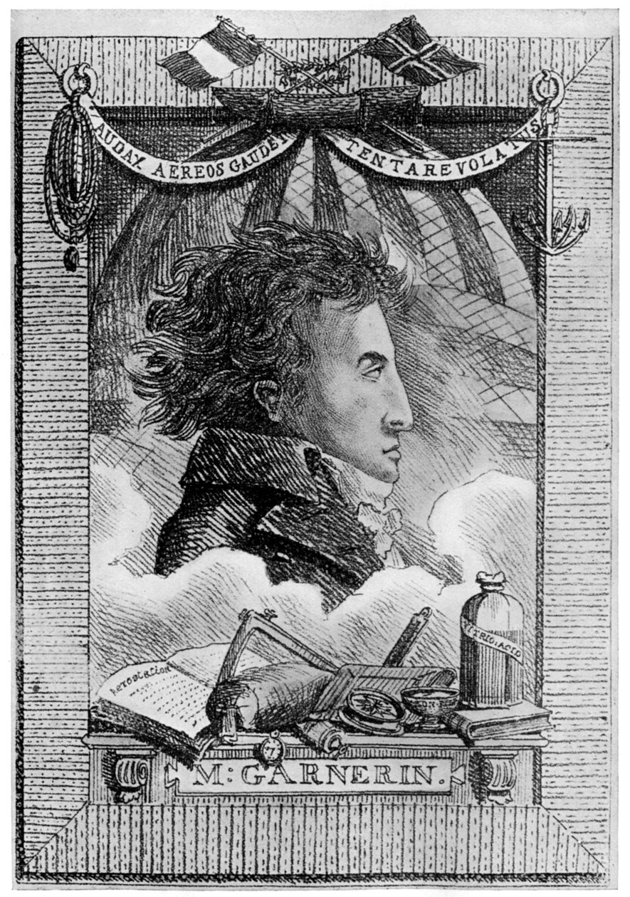 Andre Jacques Garnerin, francuski aeronauta i pierwszy spadochroniarz, ok. 1800 r. 1910 r autorstwa Unbekannt