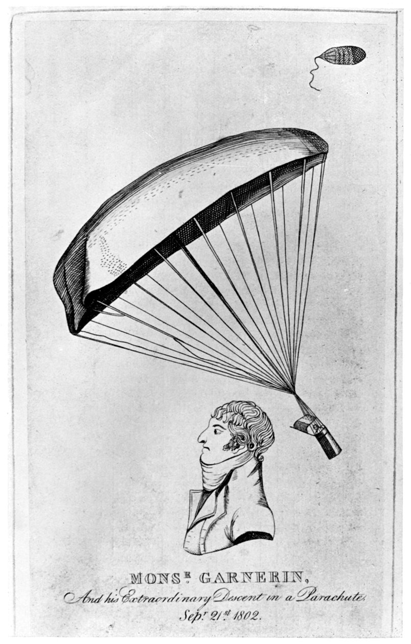 Andre Jacques Garnerin, francuski aeronauta i pierwszy spadochroniarz, ok. 1802 1910 r autorstwa Unbekannt