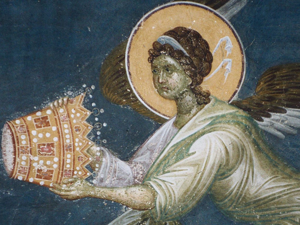 Anioł z koroną, 1321-1322 autorstwa Unbekannt