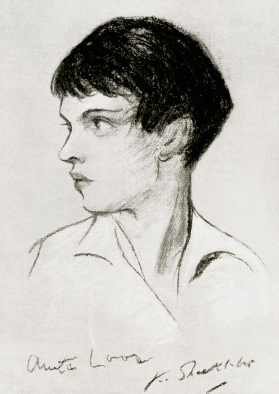 Anita Loos 1888-1981, amerykańska scenarzystka, dramaturg i pisarka, początek XX wieku autorstwa Unbekannt