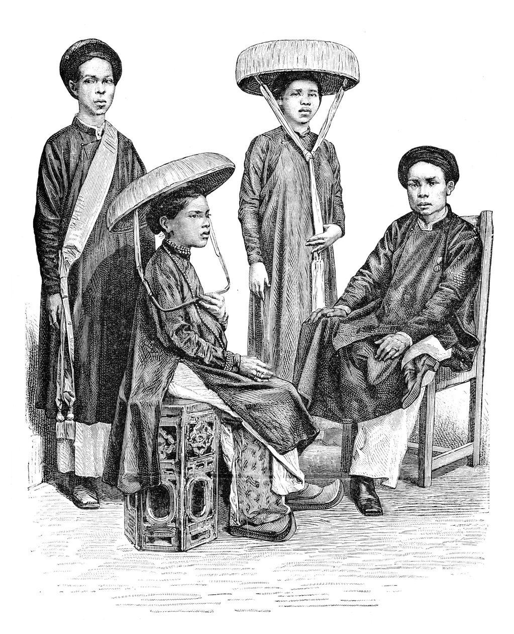 Wodzowie i kobiety annamskie, Wietnam, 1895 r autorstwa Unbekannt