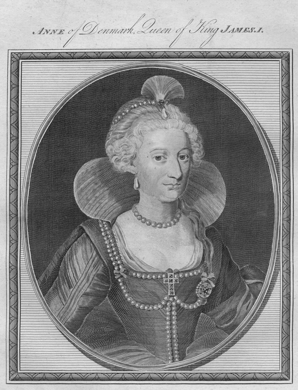 Anna Duńska, królowa króla Jakuba I, 1786. autorstwa Unbekannt
