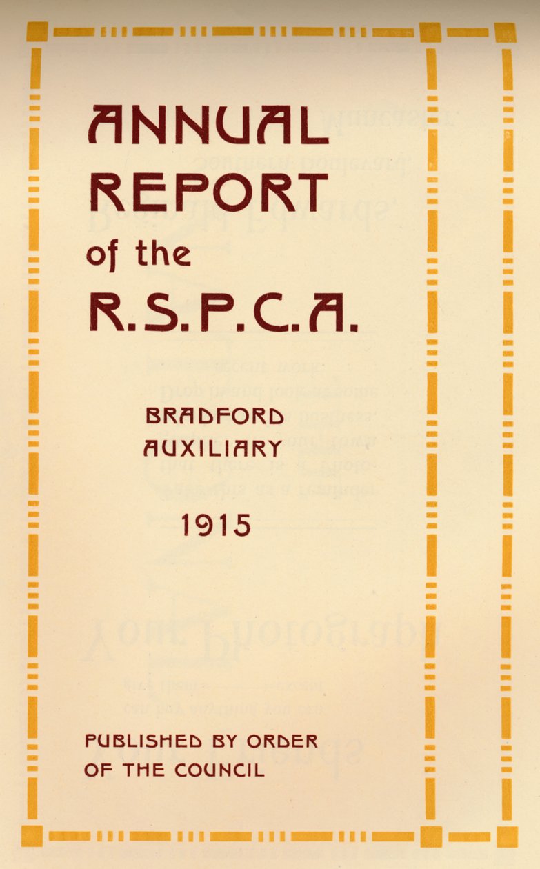 Raport roczny RSPCA, 1916 r. autorstwa Unbekannt