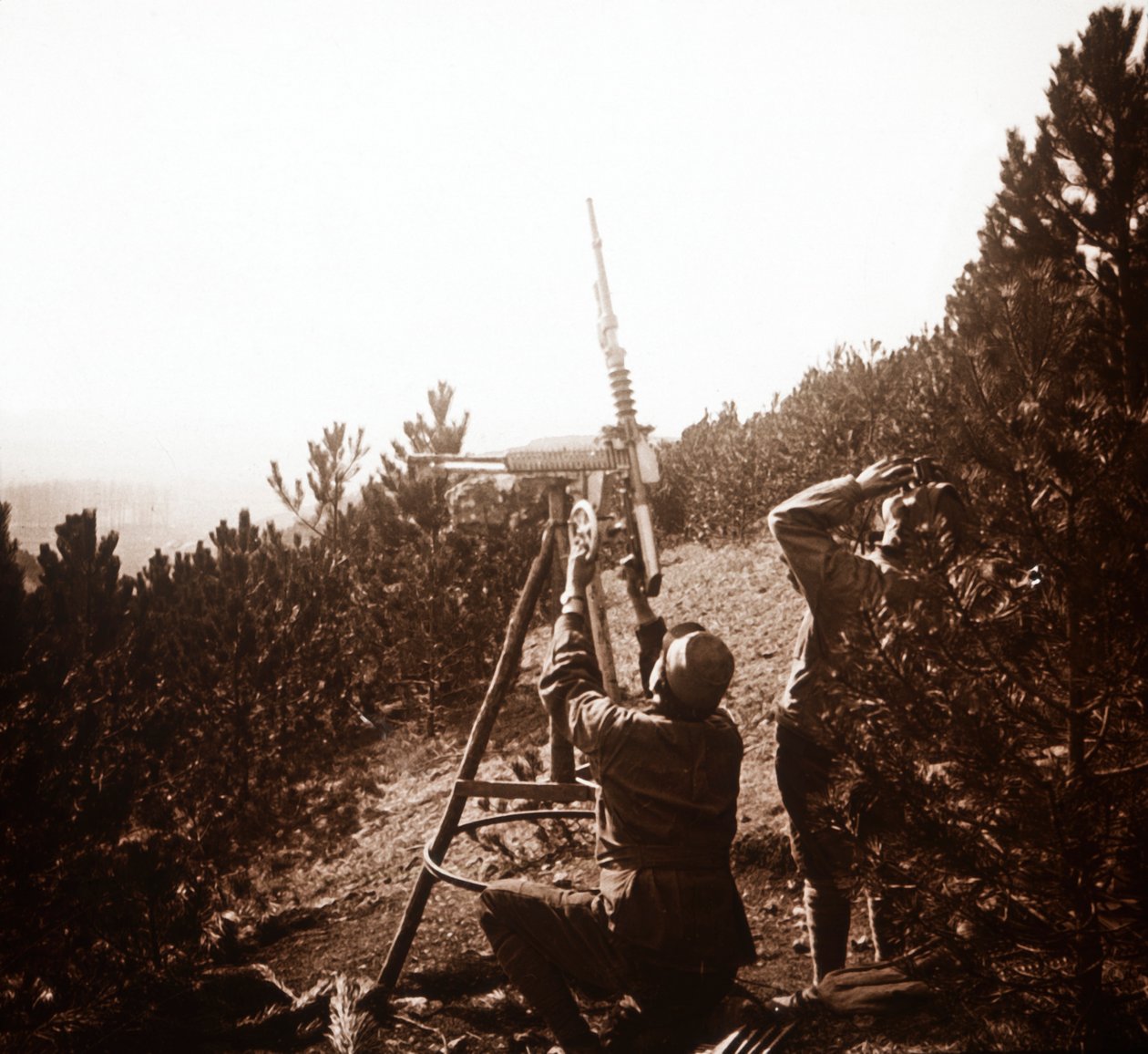 Przeciwlotniczy karabin maszynowy, Alace, Francja, c1914-c1918 autorstwa Unbekannt