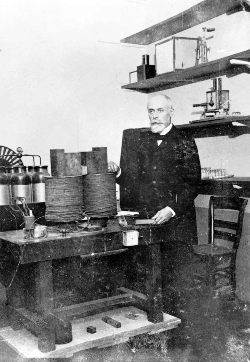 Antoine Becquerel w swoim laboratorium, ok. 1890 autorstwa Unbekannt