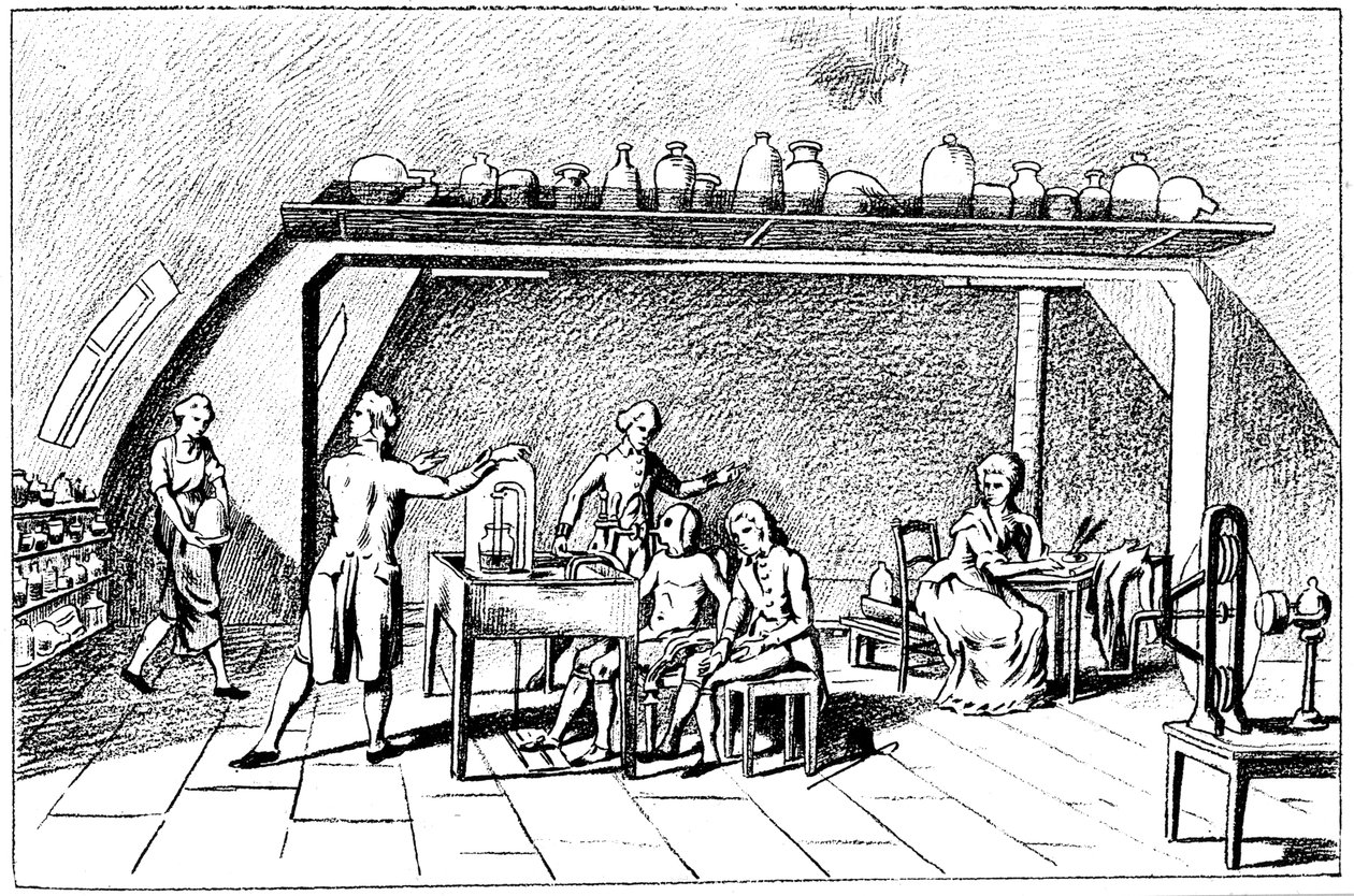 Antoine Laurent Lavoisier, XVIII-wieczny francuski chemik, badający oddychanie autorstwa Unbekannt