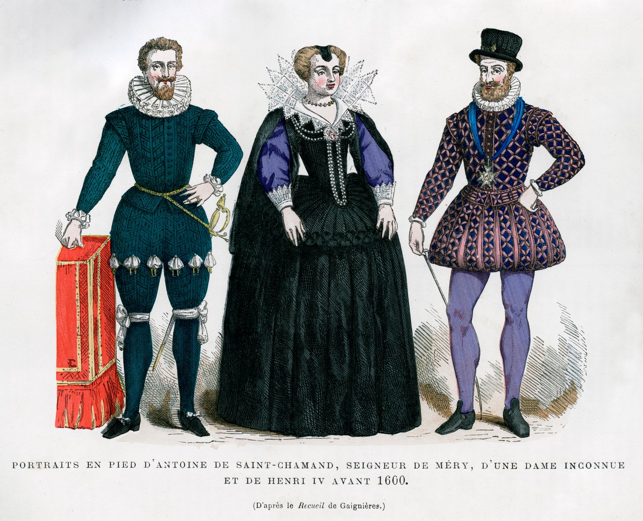 Antoine de Saint-Chamand, Pan Mery, nieznana dama i Henryk IV Francji, 1600 1882-1884 autorstwa Unbekannt