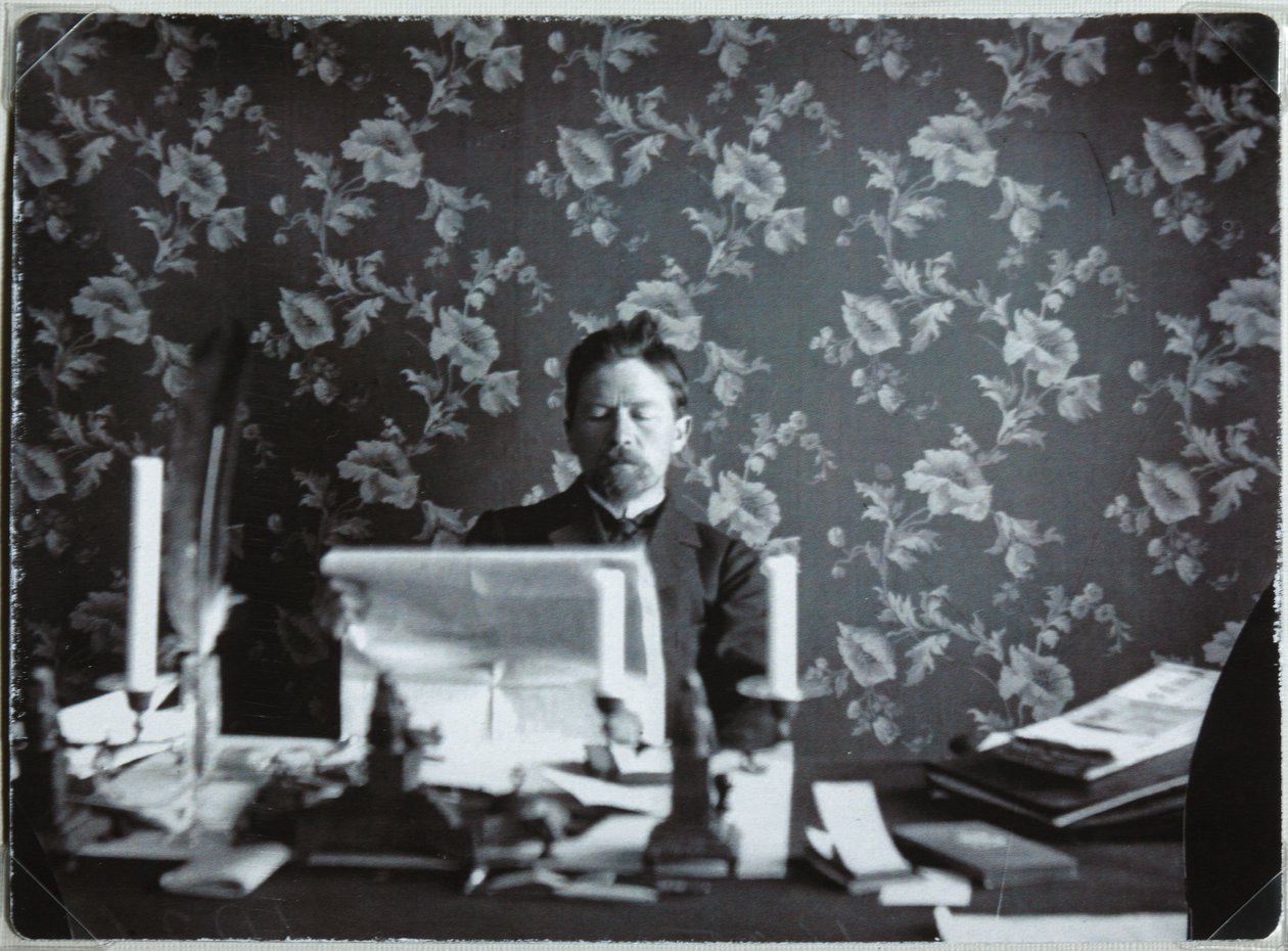 Anton Czechow w swoim gabinecie w Jałcie, 1895-1900 autorstwa Unbekannt