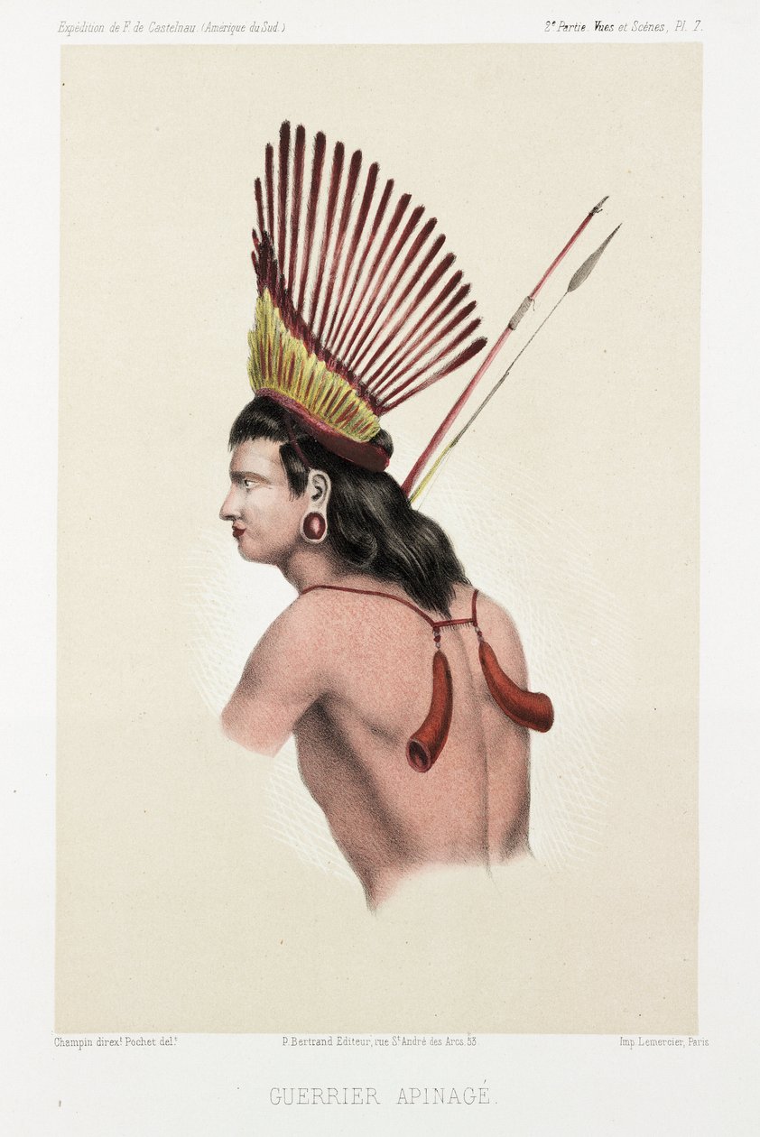 Apinażowy wojownik, Brazylia, ok. 1843-1847 autorstwa Unbekannt