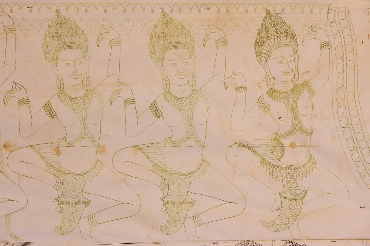 Rysunek Apsara, Siem Reap, Kambodża autorstwa Unbekannt