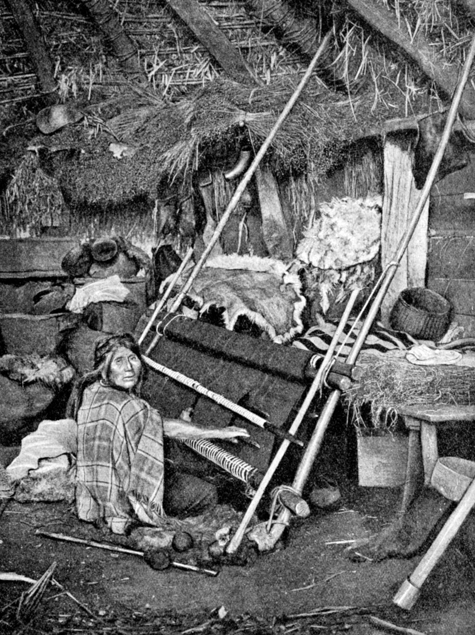 Araukanka tkająca, Chile, 1922 autorstwa Unbekannt