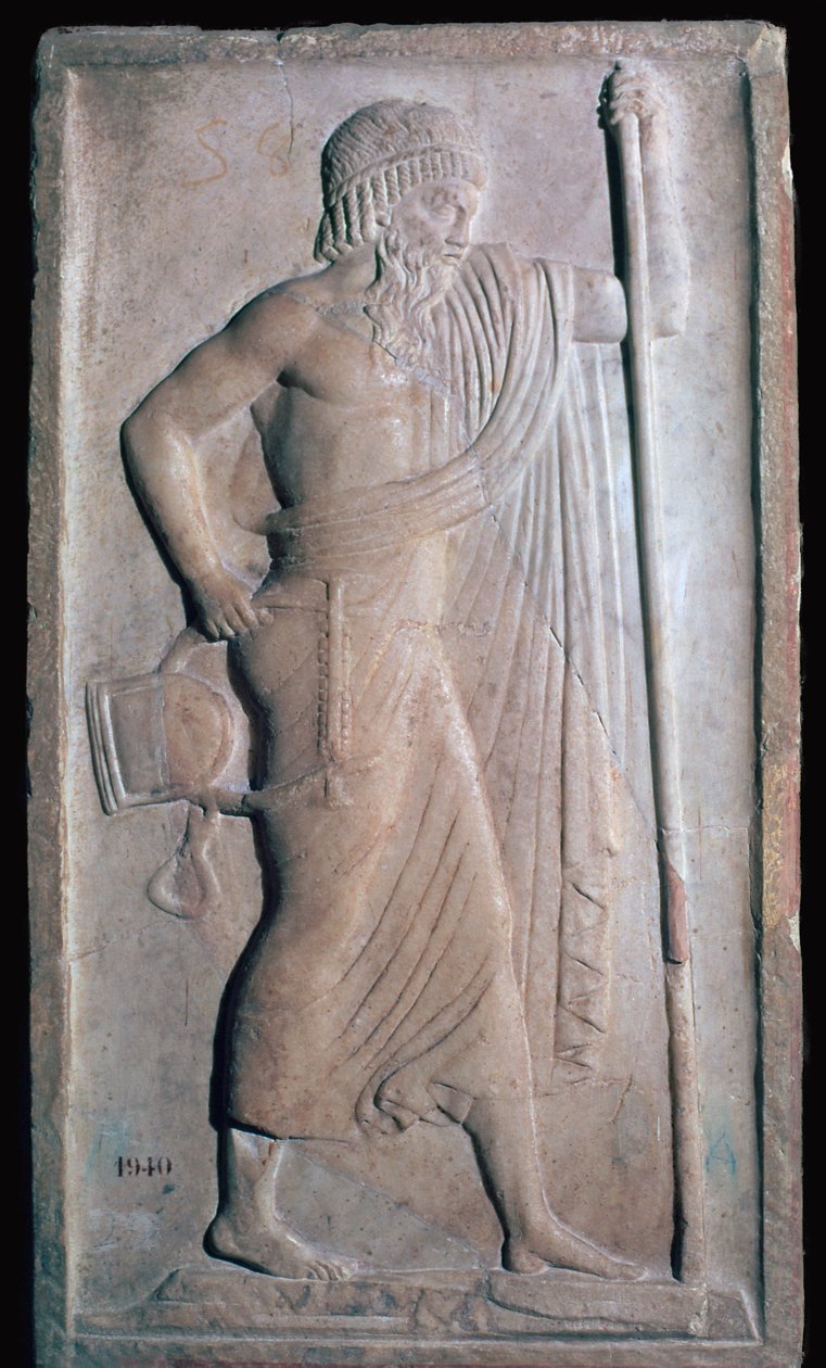 Archaiczna rzymska płaskorzeźba Apollo autorstwa Unbekannt