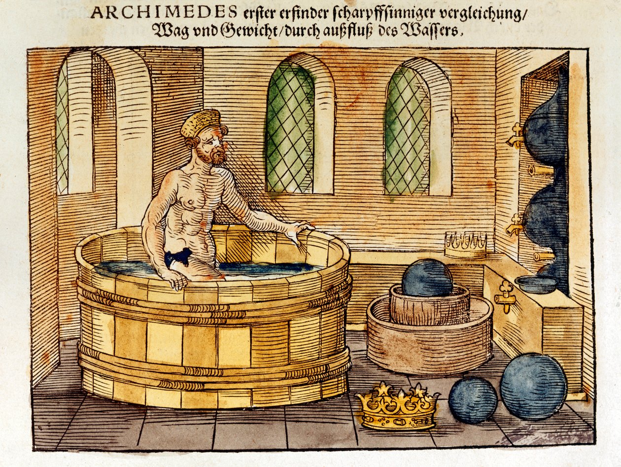 Archimedes w swojej łaźni, 1547 autorstwa Unbekannt