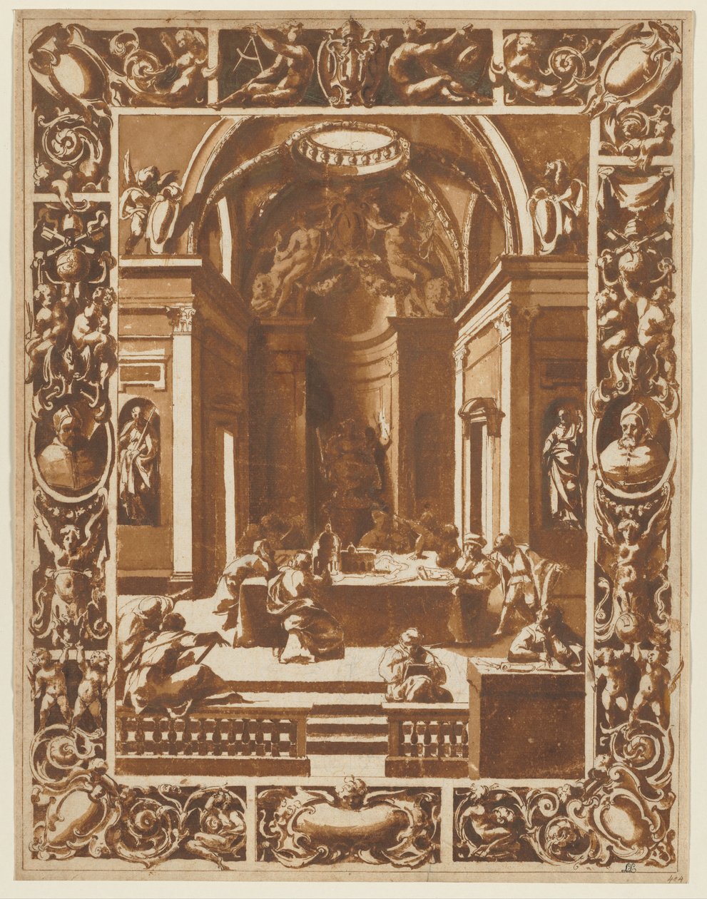 Konferencja Architektoniczna, ok. godz. 1622. autorstwa Unbekannt