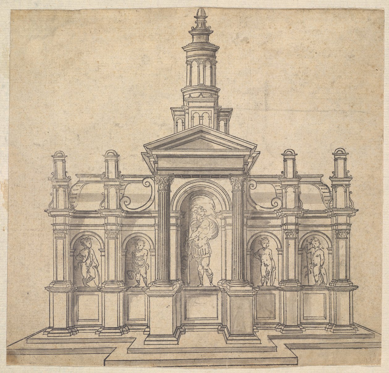 Tabernakulum w kształcie architektonicznym ze św. 1530-49. autorstwa Unbekannt