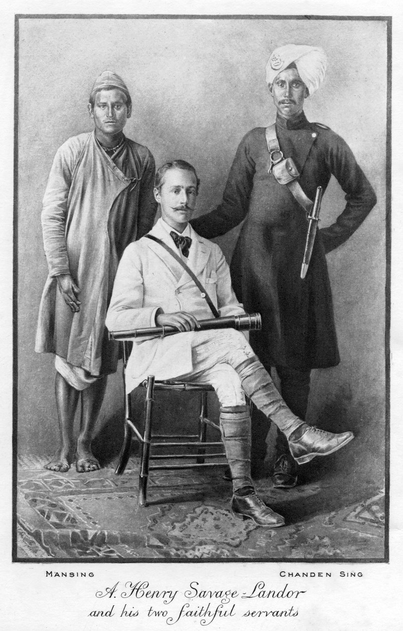 Arnold Henry Savage Landor 1865-1924 i jego dwaj wierni słudzy, 1898 autorstwa Unbekannt