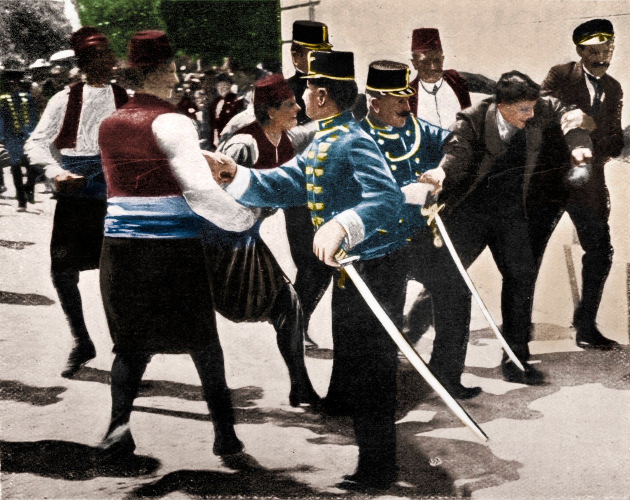 Aresztowanie Gavrilo Principa, zabójcy arcyksięcia Franciszka Ferdynanda, 1914 autorstwa Unbekannt