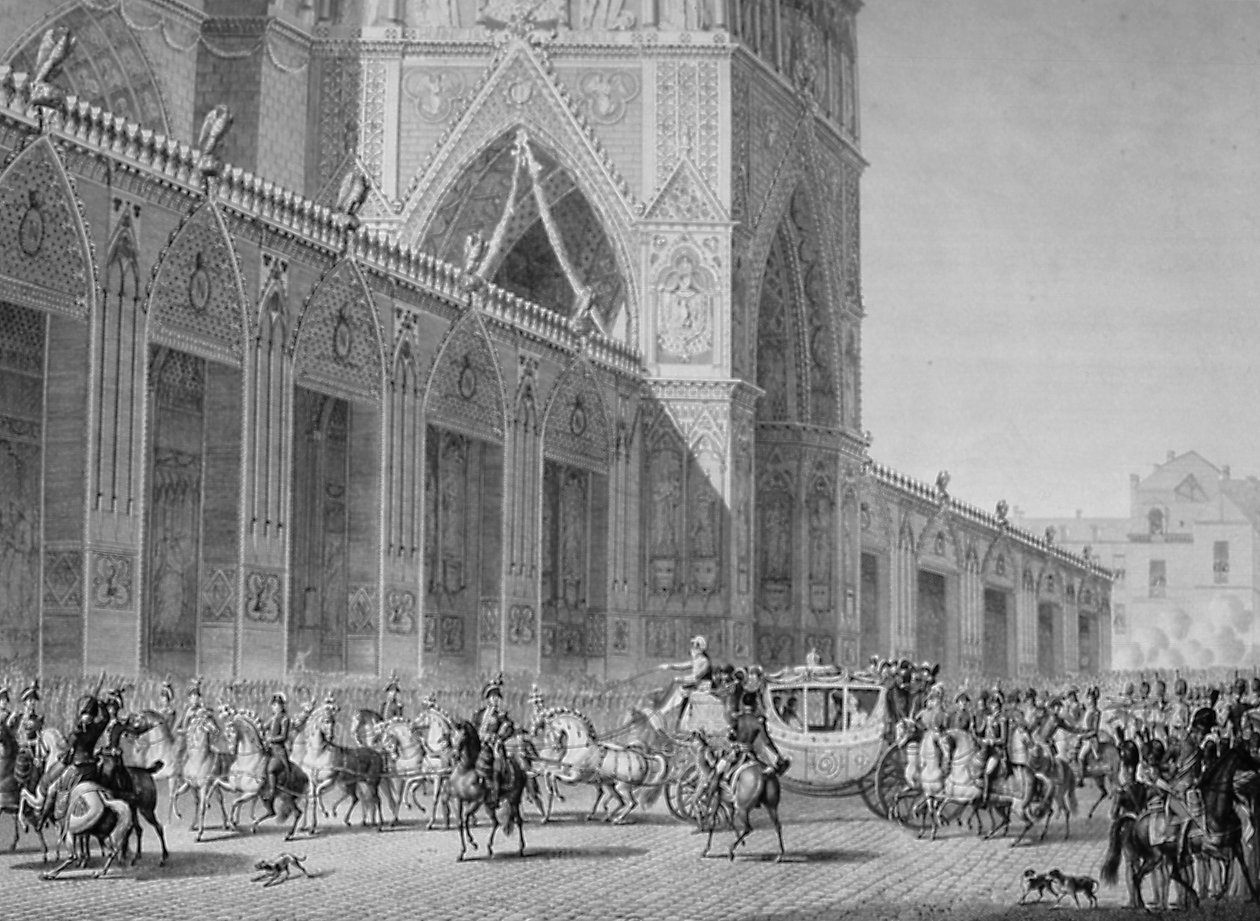 Przyjazd do Notre Dame, 2 grudnia 1804, XIX wiek autorstwa Unbekannt