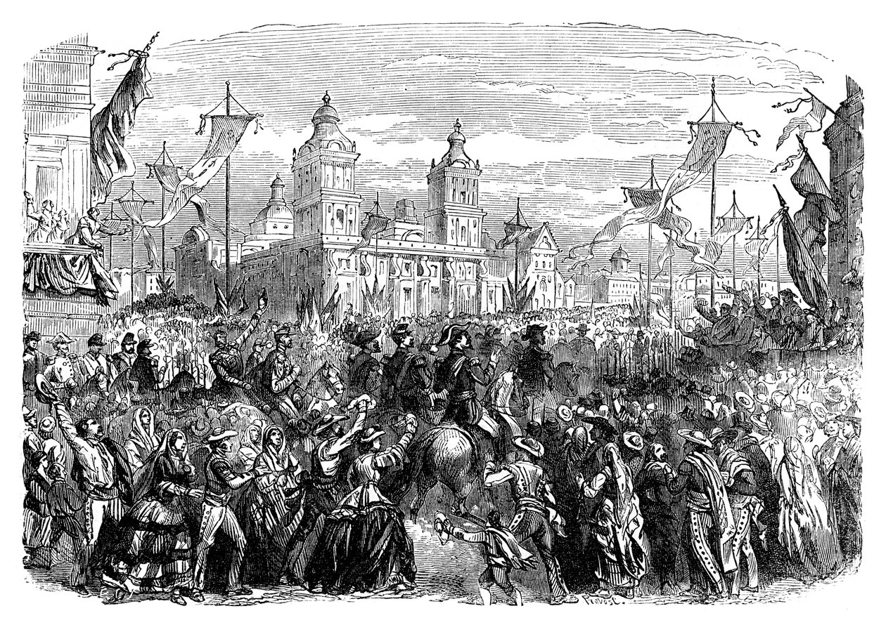 Przybycie wojsk francuskich do Meksyku, 1864, koniec XIX wieku autorstwa Unbekannt