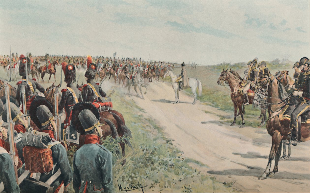Przybycie Napoleona wśród Bawarczyków i Saksonów, 1896 autorstwa Unbekannt