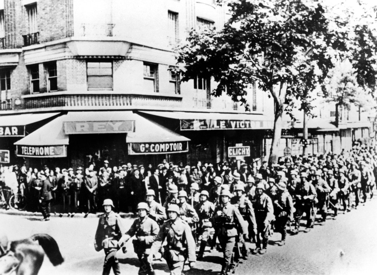 Przybycie pierwszych wojsk niemieckich do Paryża, czerwiec 1940 autorstwa Unbekannt