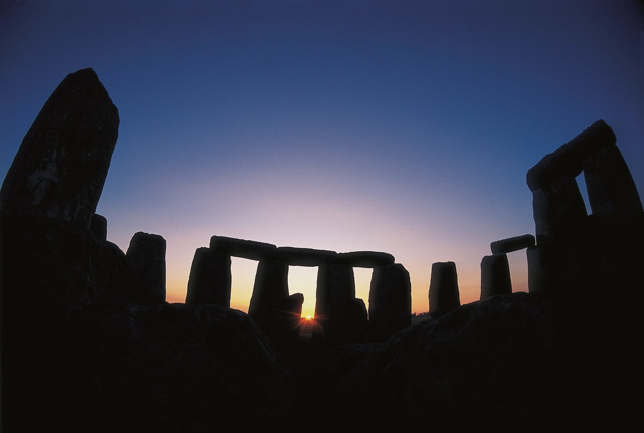 Sztuka neolitu: (epoka brązu): widok stanowiska Stonehenge (około 1700-1300 pne) Amesbury, Anglia autorstwa Unbekannt