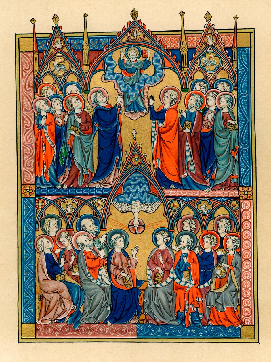 Wniebowstąpienie i Pięćdziesiątnica, 1290-1300 autorstwa Unbekannt