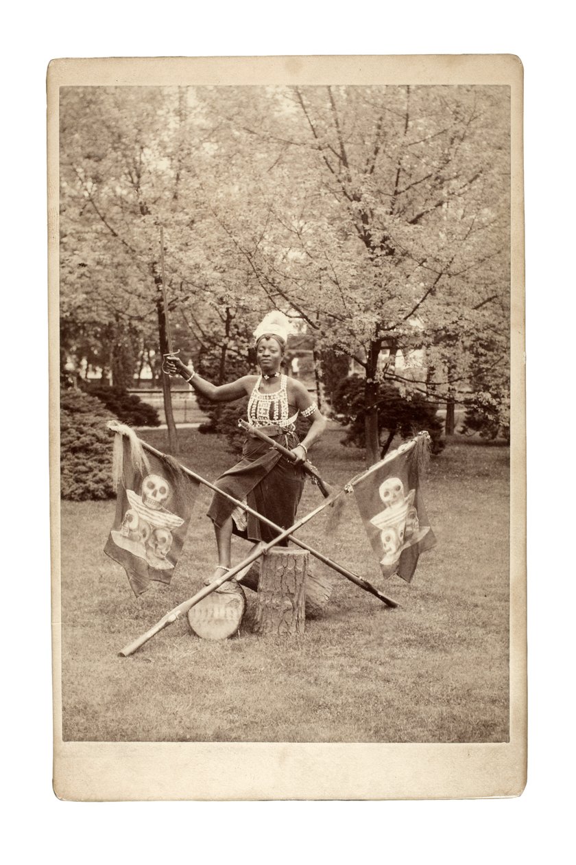Wykład grupy Ashanti, Niemcy 1890 (zdjęcie czarno-białe) autorstwa Unbekannt