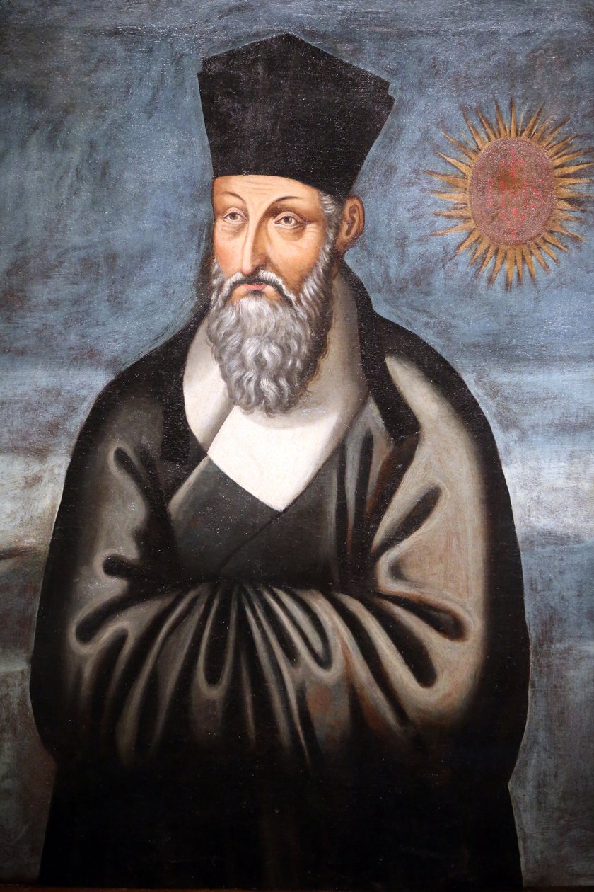 Muzeum Cywilizacji Azjatyckich. Chrześcijaństwo w Azji: Sztuka sakralna i splendor wizualny. Portret Matteo Ricciego (Włoskiego jezuity, który większość życia spędził na sprowadzaniu chrześcijaństwa do Chin). Emmanuele Pereira (Ty Wenhui autorstwa Unbekannt