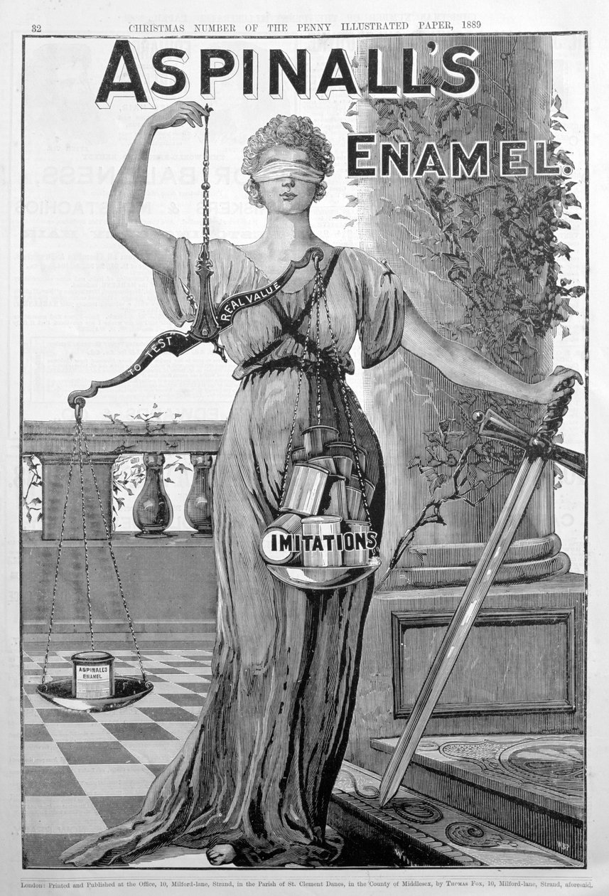 Reklama emaliowana Aspinalls, 1889 autorstwa Unbekannt