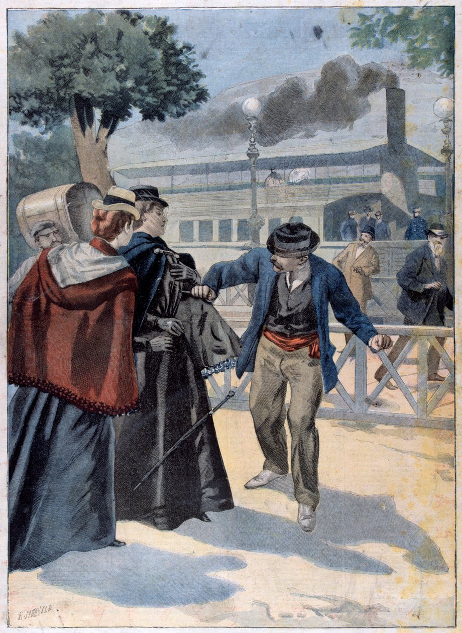 Zabójstwo Elżbiety Bawarskiej przez Luigi Lucheni, 1898 autorstwa Unbekannt