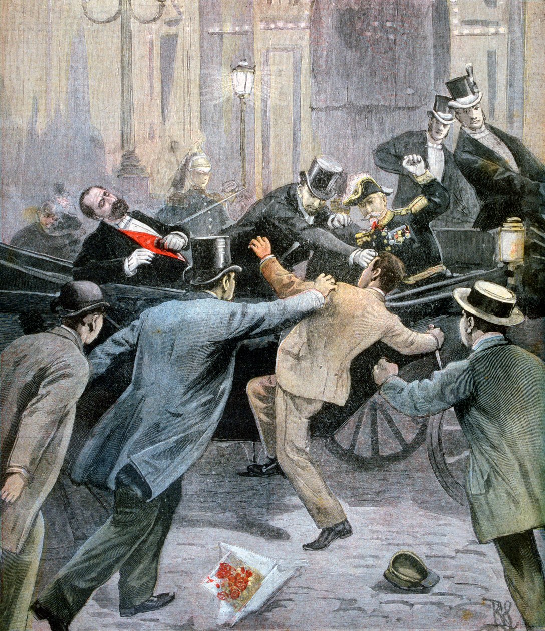 Zabójstwo Marie François Sadi Carnot, prezydenta III Republiki Francuskiej, 1894 autorstwa Unbekannt