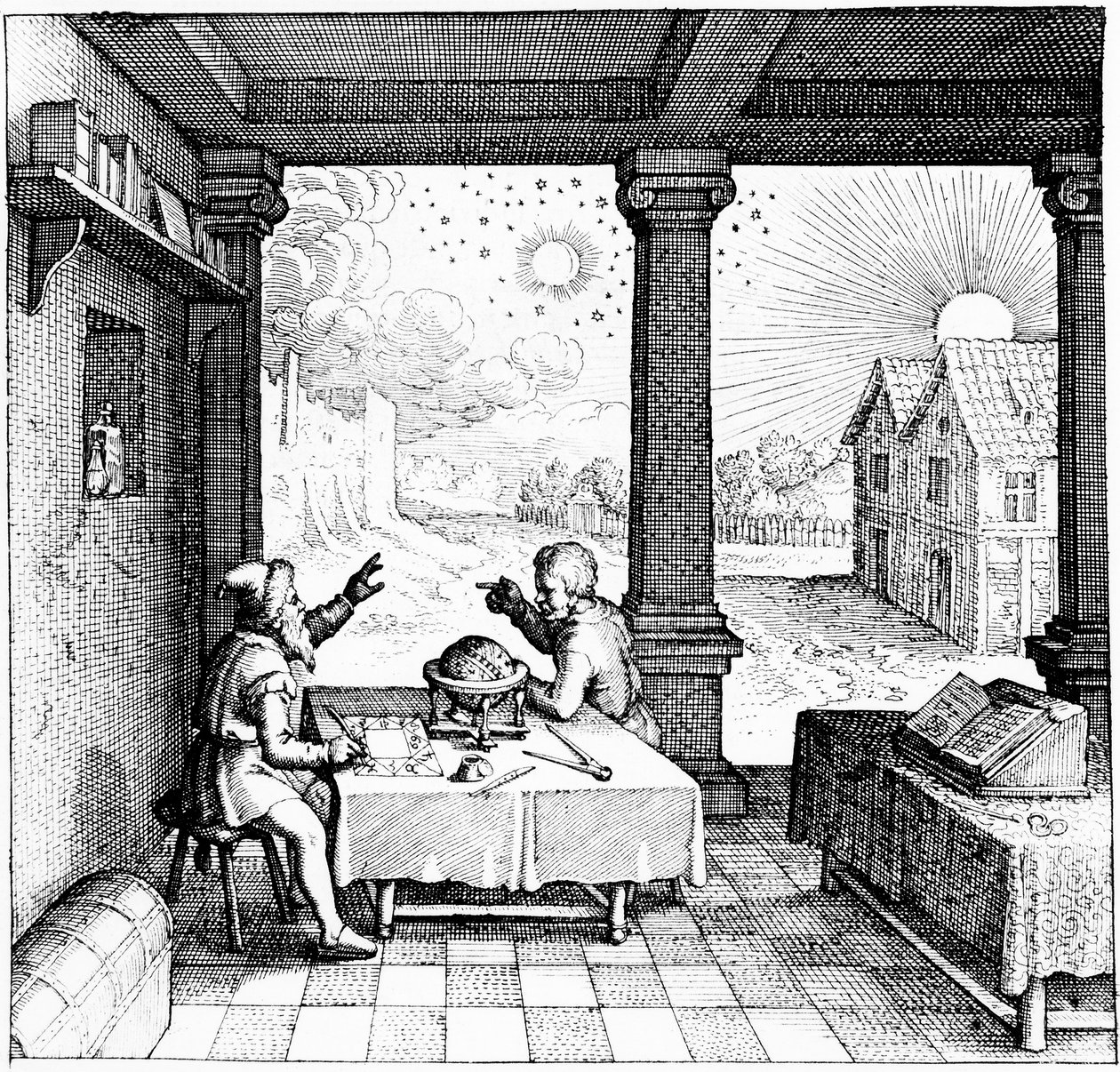 Astrolodzy przygotowujący horoskop, 1617-1619 autorstwa Unbekannt