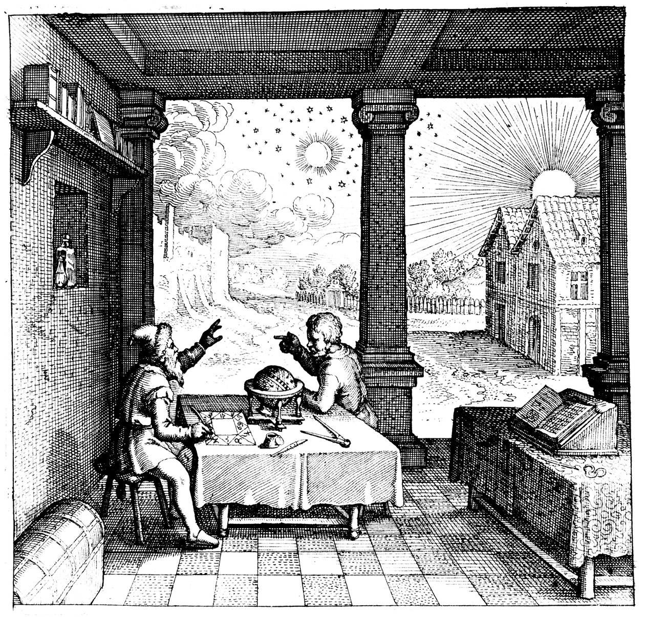 Astrolodzy przygotowujący horoskop, 1617-1619 autorstwa Unbekannt