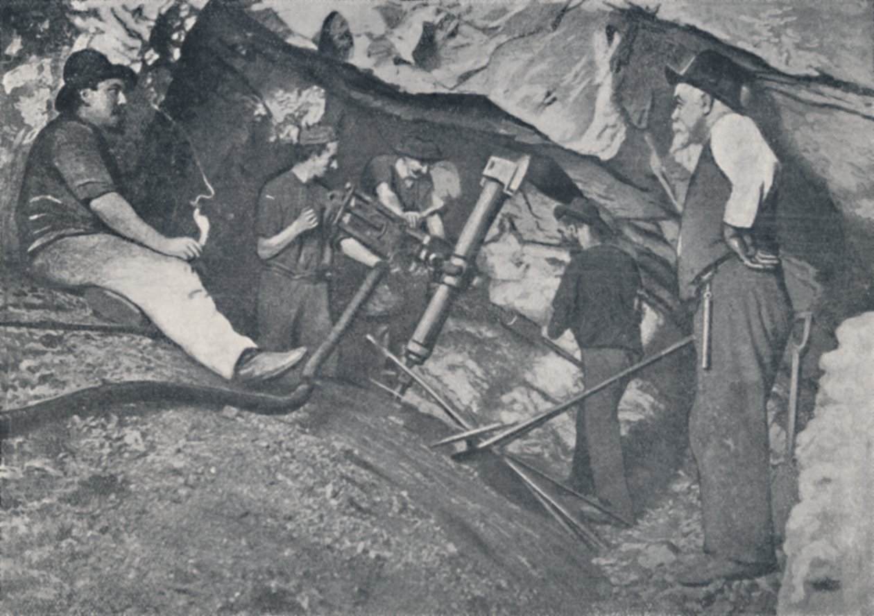 Przy pracy w wiktoriańskiej kopalni złota, 1923. autorstwa Unbekannt