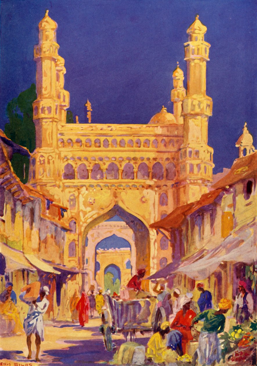 W Char Minar w Hyderabadzie, ok. 1948. autorstwa Unbekannt