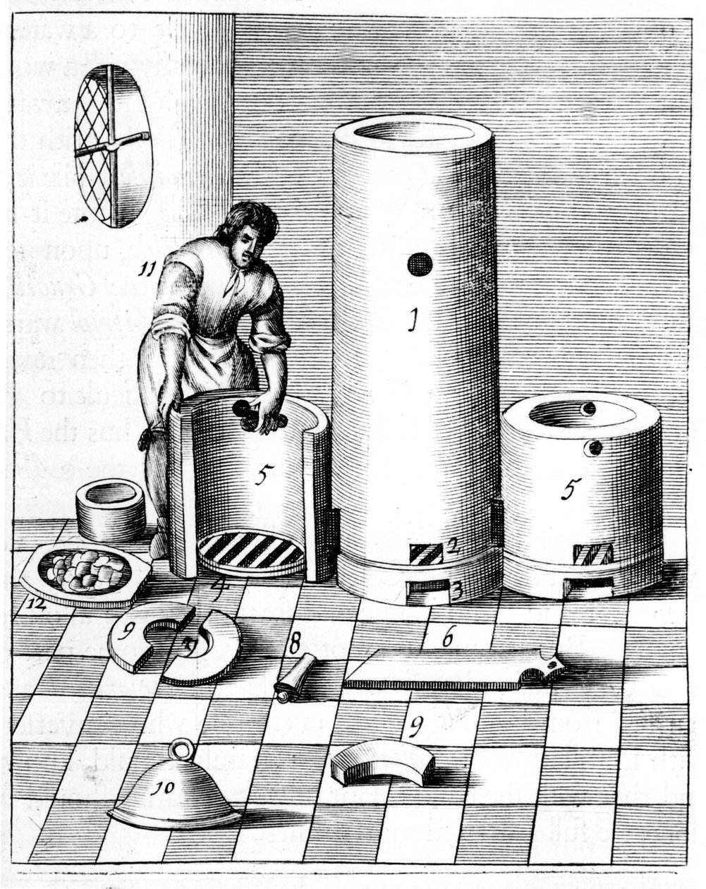 Athanor lub Slow Harry, piec samozasilający utrzymujący stałą temperaturę, 1683 autorstwa Unbekannt
