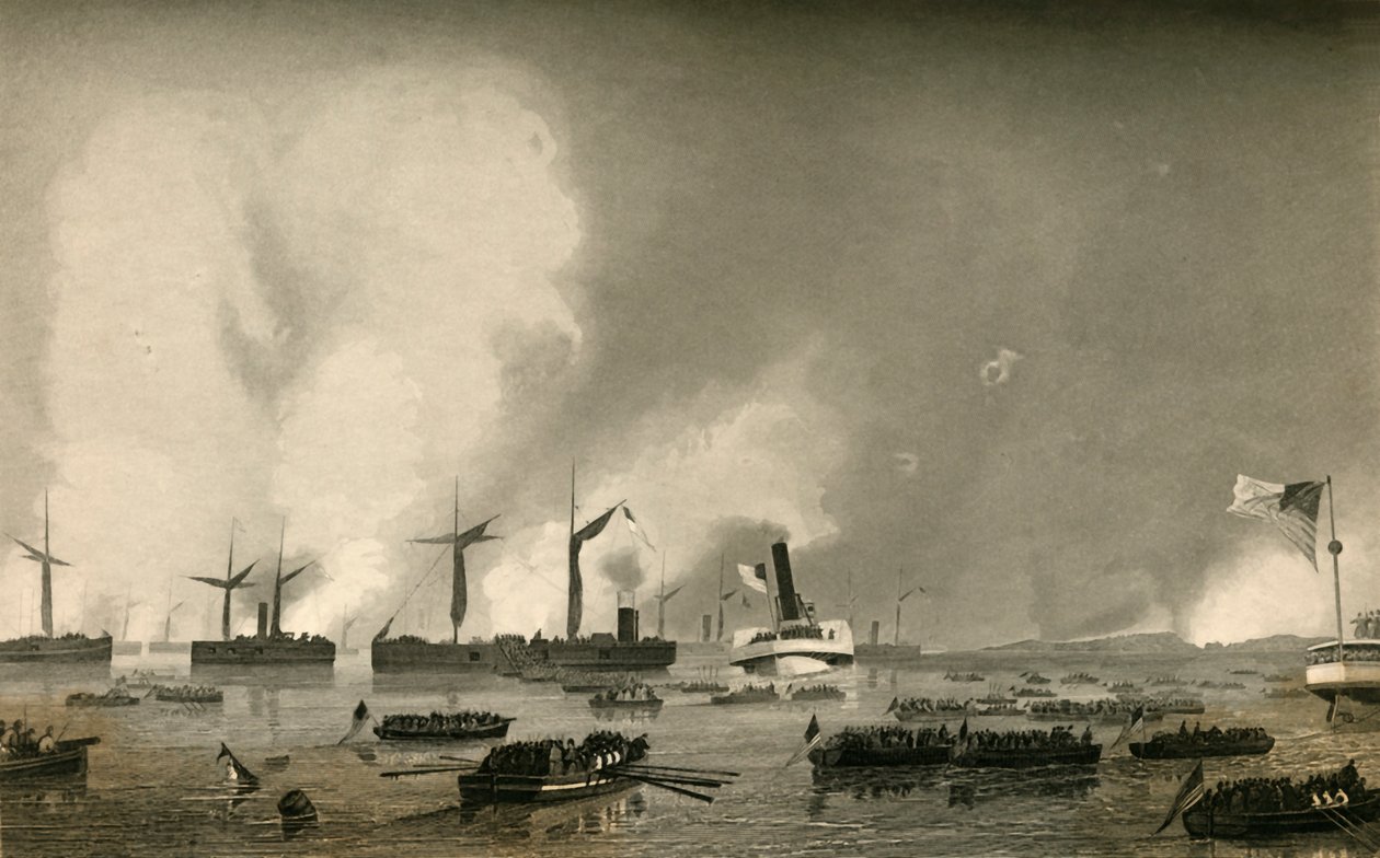 Atak na wyspę Roanoke - lądowanie wojsk, 1878. autorstwa Unbekannt