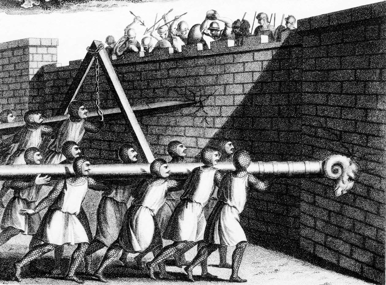 Atakowanie murów taranami, c1800 autorstwa Unbekannt