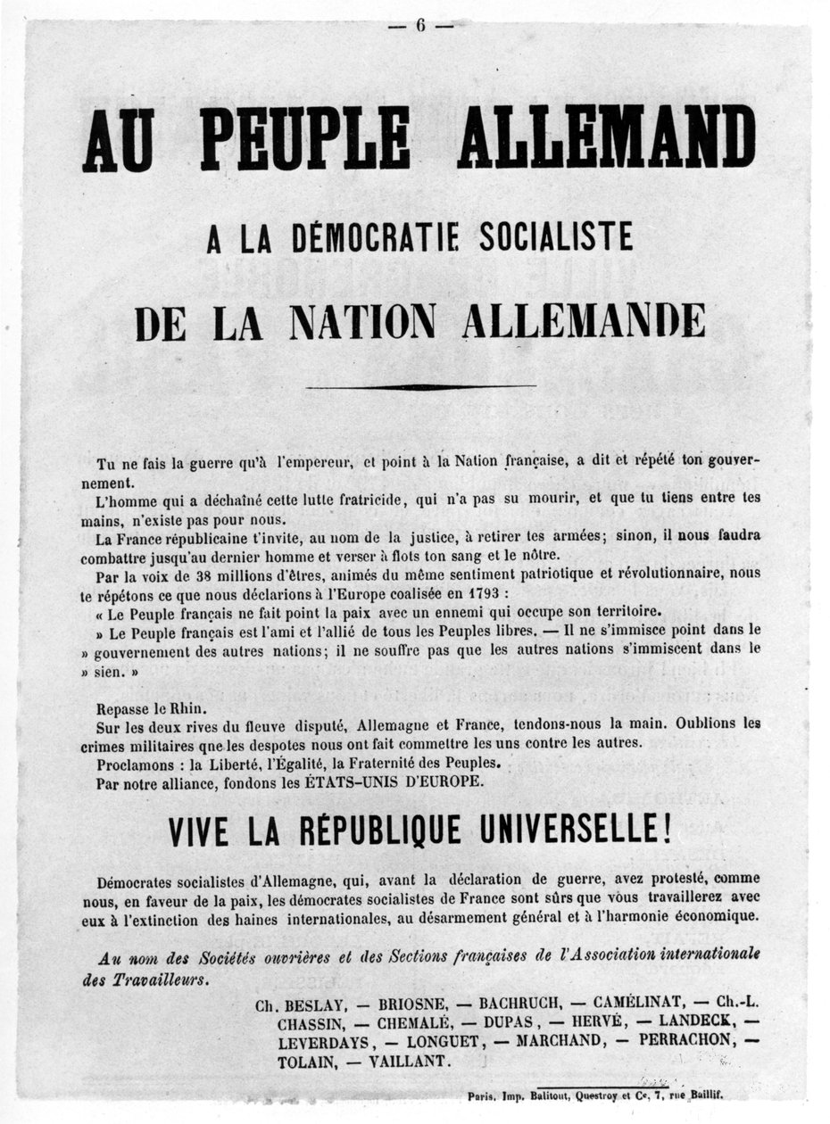 Do narodu niemieckiego, z francuskich plakatów politycznych Komuny Paryskiej, maj 1871 r. autorstwa Unbekannt
