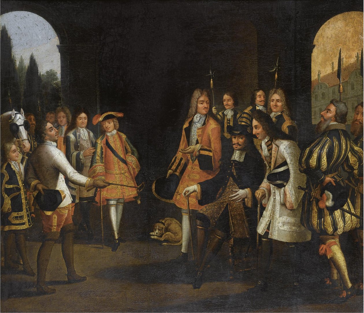 Audiencja Ludwika XIV u cara Piotra Wielkiego w Wersalu, 1717, I poł. autorstwa Unbekannt