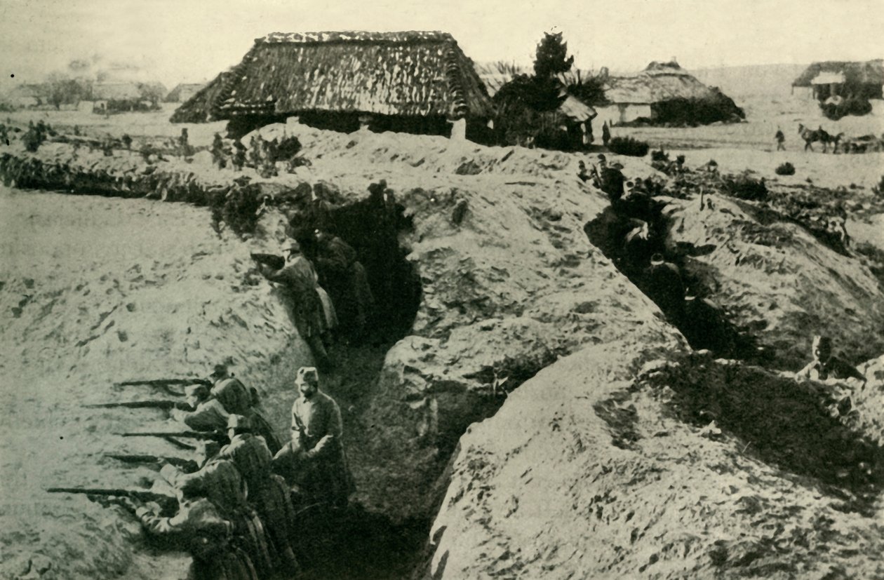 Okopy austriackie w Karpatach, I wojna światowa, ok. 1915, ok. 1920. autorstwa Unbekannt