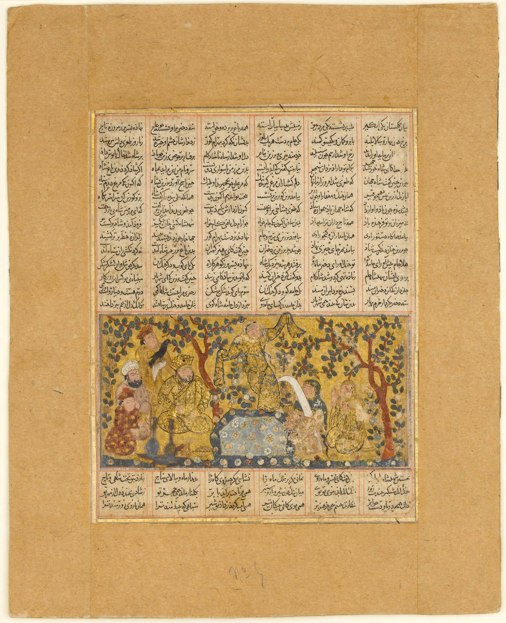 Bahram Gur Rozrywka przez córki Barzina, Folio z Shahnama..., 1300-1330. autorstwa Unbekannt