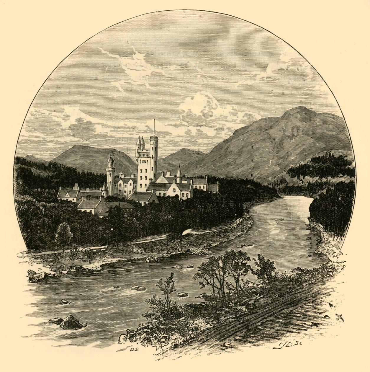 Zamek Balmoral, od strony drogi, 1898. autorstwa Unbekannt
